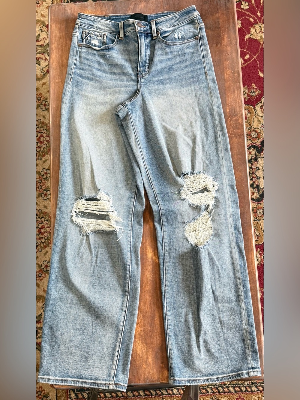 Buckle Light Blue Distressed Boyfriend Jeans